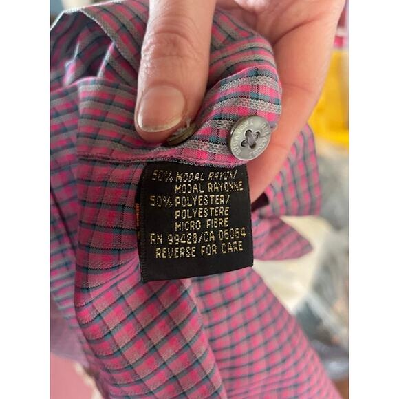 Bugatchi Uomo Mens Size Large Long-Sleeve Button Down Shirt Plaid - Picture 6 of 6